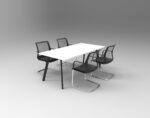 Eternity Meeting Table 1500 x 750 x 730mm Natural White Top / Black Frame - Image 3