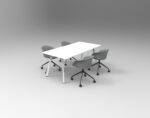 Eternity Meeting Table 1800 x 900 x 730mm Natural White Top / White Frame - Image 2