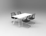 Eternity Meeting Table 1800 x 900 x 730mm Natural White Top / White Frame - Image 3