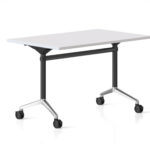 Typhoon Flip Top Table 1200 x 600 x 750mm Natural White Top / Polished Aluminium Polished Aluminium Feet Frame