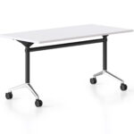 Typhoon Flip Top Table 2100 x 750 x 750mm Natural White Top / Polished Aluminium Polished Aluminium Feet Frame