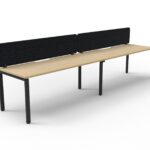Infinity Single Sided Profile Leg Workstation 2 Person 2400 x 780 x 730mm Natural Oak Top / Black Frame