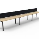 Infinity Single Sided Profile Leg Workstation 3 Person 5400 x 780 x 730mm Natural Oak Top / Black Frame