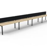 Infinity Single Sided Profile Leg Workstation 4 Person 6000 x 780 x 730mm Natural Oak Top / Black Frame