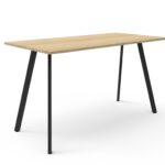 Eternity High Bar Table 1800 x 750 x 1050mm Natural White Top / Black Frame